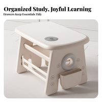 Multi-Functional Adjustable Height children's Furniture Set Child-Safe Adjustable Desk and animal-the childed Chair Set Anti-Slip Feet Toddler Study Table Ergonomic Design for children 2-8 Years, Preschoolers, Studying, Kindergarten, Playroom, Classroom