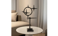 Abstract Sculpture Metal Tabletop Sculpture Modern Centerpiece for Living Room, Bookshelf