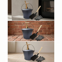 Fireplace Ash Bucket Kit Black Ash Bucket with Lid Tapered for, Hearth