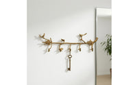 Bird Wall Hook goldenToned Branch Coat Hook Rack Multi Purpose Home Storage