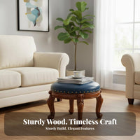 Entire Wood Round Wooden Stool timeless design Round Four-Legged Stool Multi-Functional Small Seat space-saving Size for Children, Adults, Homeowners, Living Room, Entryway, Bedroom, Balcony