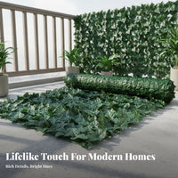 Artificial Ivy Privacy Fence Densely Packed Leaves Fake Leaf Privacy Screen Weather Resistant Artificial Ivy Fence Roll for Balcony, Patio, Backyard