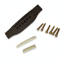 6 String Acoustic Guitar Bridge Kit Slotted Acoustic Guitar Bridge Good Intonation Hardware Easy to Install for Guitarists, Luthier, Instrument Restoration
