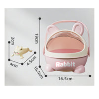 40 Pieces Cute Press-and-Bounce Rabbit Toy Cartoon-Style Bunny Storage Box Clear Window Bunny-Shaped Play Set Hard-Shell