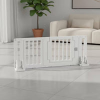 Pet Gate with Door Plastic Freestanding Pet Gate Long-Lasting for Hallways