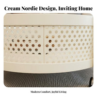 Light Luxury Design 2-Tier Round Rolling Trolley Mobile Design 2-Tier Rolling Trolley Versatile Use Side Table Sturdy Construction for Apartment Dwellers, Interior Decorators, Party Hosts, Living Room, Small Areas, Bedroom, Kitchen