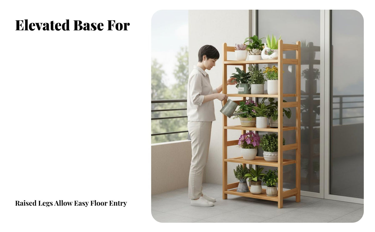 Indoor/Outdoor Use three-level Plant storage areaSaving Multi-Tier Plant Ladder Natural visually appealing Tiered Shelf Freestanding for Gardeners, Home Decorators, Apartment Dwellers, Balcony, casement ledge, Living Room, Patio