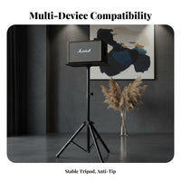 Non-Slip Feet Portable Speaker Stand Secure Locking Mechanism Tripod Speaker Stand Heavy Duty Foldable Design for DJs, Musicians, Home Theater, Studio, Stage, Office