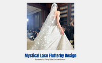 Bridal Veil, cream, 3D floral accent, nature-inspired, crystal details, luxury headpiece, trailing soft tulle, mermaid wedding