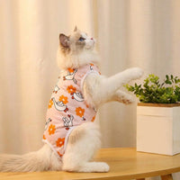 Pet Recovery Suit, Four-Legged Suit for Dog Surgery Suit and Cat Surgery Suit, Graphic Print Polyester, Unisex Anti Licking Small Medium Dog Use