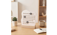 Wooden Desk Calendar Style Desktop Standing Calendar Minimalist Desktop Date Board for Office, Study Room