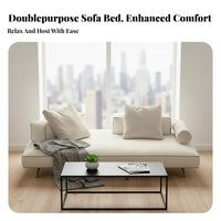 Minimalist Design Armless 2-Seater Sofa Italian aesthetic Armless Block Sofa Upholstered Living Room Seating Padded Seat for Apartment Dwellers, Guesthouse Owners, Homeowners, Small Spaces, Lounge Area, Bedroom