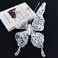 Beaded Lace Winged Creature Ornament Translucent Lace Winged Creature Ornament
