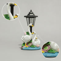 Solar Lantern with Swan Base Decorative Solar Swan Garden Statue Outdoor Light with Lantern Waterproof for Gardeners, Yard