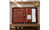 Rounded Corners Zippered Document Folder Leather-Like Finish Hard-Sided Document Organizer Structured Zippered File Case Multi-Pocket for Office