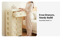 Japanese design Multi-Tier Side Table Space-Saving Multi-Tier Rolling Drawer Unit Mobile with casters Nightstand See-Through Drawers for Apartment Dwellers, Dorm Residents, Bedroom, Living Room, Small Spaces, Bathroom