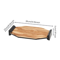 Decorative Tray with Handles Minimalist Wooden Tray with Handles Simple Elegance for Home Stylists, Interior Designers, Living Room