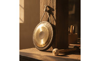 Gong with Mallet Resounding Brass Gong Traditional Percussion for Sound Effects, Temple Fairs
