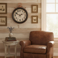 Pocket Watch Clock Crackle Texture Vintage Wall Clock Decorative Timepiece for Living Room