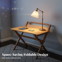 Folding Design Foldable Computer Desk Space-Saving foldable X-Frame Desk Installationincluded Writing Table No Assembly Required for Remote Workers, Apartment Dwellers, Homeowners, Small Spaces, Bedroom, Study Room, Home Office