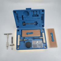 Blue Vacuum Tire Repair Kit Molded Interior Tire Plug Kit Fitted Compartments Roadside Tool Easy to Use