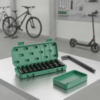 10 Pieces Metric Socket Wrench Kit Textured Grip Socket Set with Case Polished Ratchet Wrench Set Anti-Slip for Home Workshop