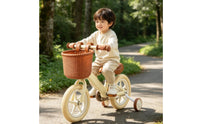 Textured Front Bike Basket Ribbed Rim Woven Cycle Basket Strap Loops Kids Pedal-Free Accessory Easy Installation