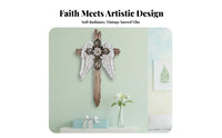 Angel Wing Wall Cross Belief Spiritual Angel Wing Cross Aged Elegance Christian Wall Decor for Christians, Interior Decorators, Easter, Living Room