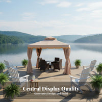 Curtained Gazebo Sun Protection Cover Tent Waterproof Outdoor Shelter for Event Planners, Business Owners, Courtyard, Backyard, Marketplace Stall