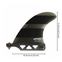 Curved Single Fin Translucent Fiberglass Fin Gray Water Sports Gear