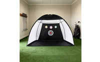Portable Golf Hitting Enclosure Freestanding Golf Practice Net Target Panel Batting Enclosure Net Fiberglass Poles
