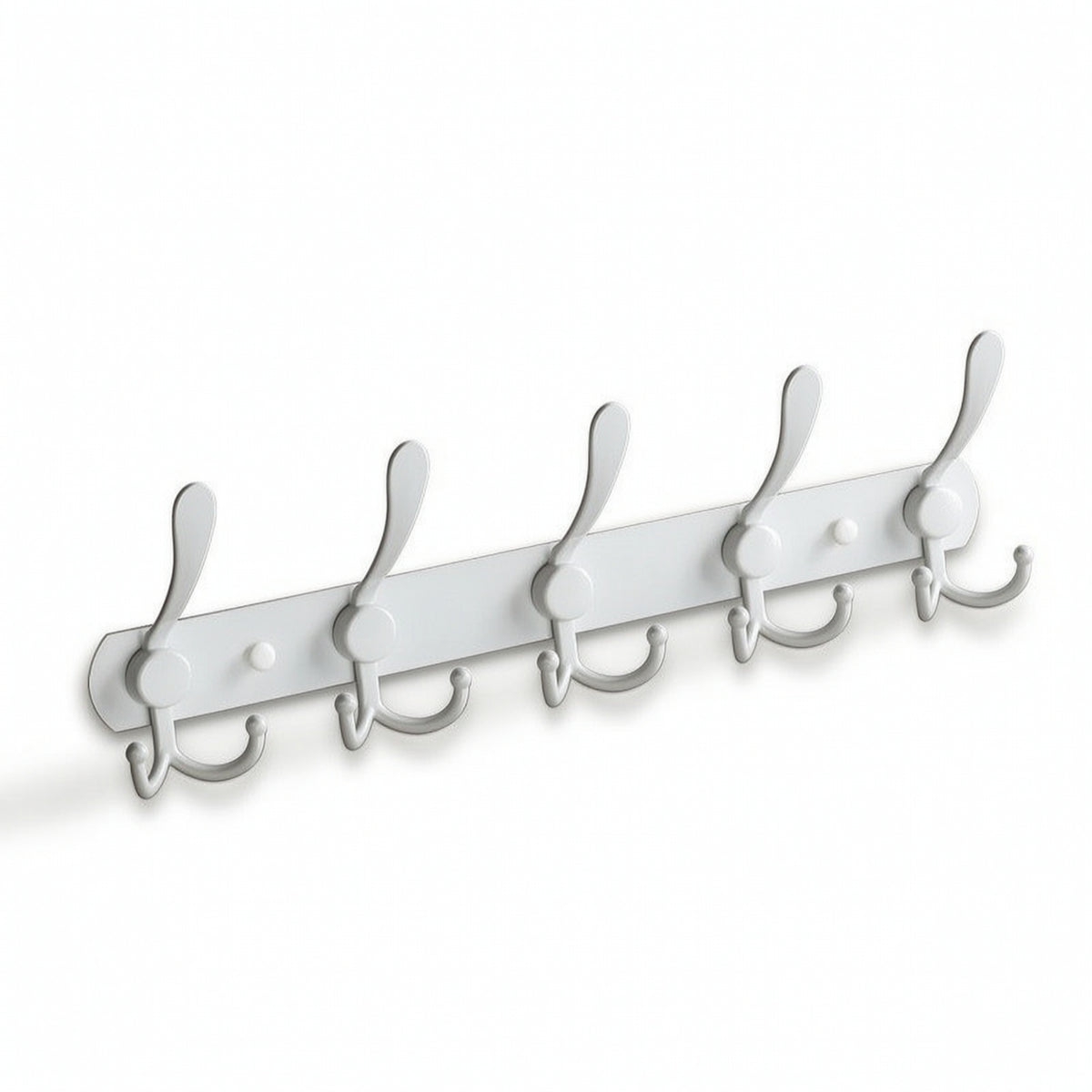 Wall-Mounted Coat Rack with 5 Hooks Metal Wall-Mounted Coat Rack with Retractable Hooks Space-Saving Slim-Profile for Entryway