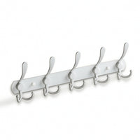 Wall-Mounted Coat Rack with 5 Hooks Metal Wall-Mounted Coat Rack with Retractable Hooks Space-Saving Slim-Profile for Entryway