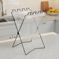 Metal Trash Bag Frame Space Saving Folding Trash Bag Stand Easy to Use