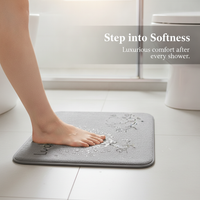 Cartoon Flannel Bathroom Mat Absorbent Non-Slip Floor Mat for Home