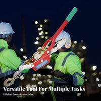 Powerful Ratcheting System Wire Rope Tightener Anti-Backward Safety Feature Ratchet Cable Puller High-Strength Hooks for Electricians