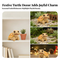 Oversized Eyes Resin Turtle Figurine Compact Cute Turtle Figurine Decorative Display Piece Miniature for Garden