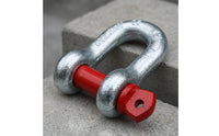 Shackle with Red Pin Compact Bow Shackle Textured Clevis for Riggers, Mechanics, Rigging, Towing, Workshops