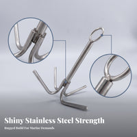 Cylindrical Shaft 4-Prong Boat Anchor Smooth Surface Four-Prong Anchor Hook 4-Claw Grappling Hook