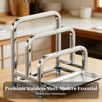 Pot Lid and Board Holder Installation Stainless Steel Countertop Organizer Multi-Functional Kitchen Rack