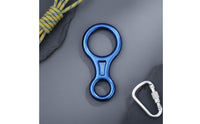 8-Shaped Descender 35 kN Strength Rappel Belay Device Smooth Rope Action Climbing Gear for Rappelling, Mountaineering