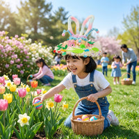 DIY Easter Bonnet Kit All Materials Included Easter Bonnet Making Kit Family Activity Children's Holiday Headwear Set for Kids, Parents, School Crafts