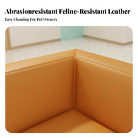 Sectional L-Shaped Sofa Nordic Aesthetic Configurable Block Sofa Petpet-Considerate High-Resilience Foam for Families, Salon