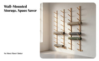 Space-Saving Wall Mounted Exercise Mat Rack Easy to Install Solid Wood Exercise Mat Storage Heavy Duty Foam Roller Wall Rack Keeps Gym Tidy
