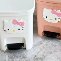 Cartoon Cat Pedal Bin Large Capacity Lidded Foot Pedal Trash Can Elegant Design Appearance Adorable Feline Wastebasket for Kids, Washroom, Bedroom