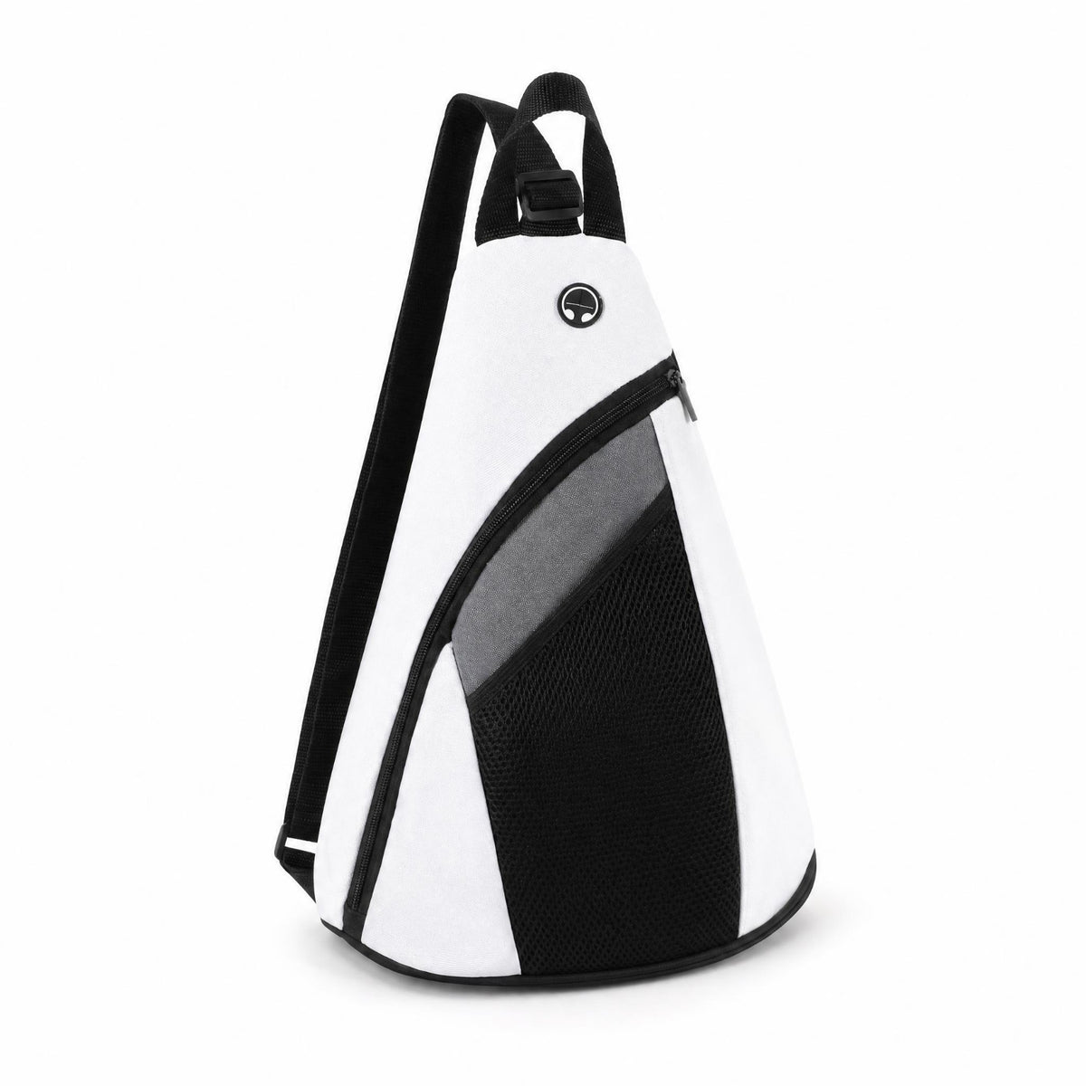 Adjustable Strap Triangle Sling Bag Front Zip Pocket Sling Backpack Textured Panel Chest Daypack Top Grab Loop for Outdoor, Sports