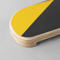 Balance Core Training Exercise Equipment, Wooden, Yellow & Black, For Kids & Adults, Indoor Play, Surfing, Ski Practice