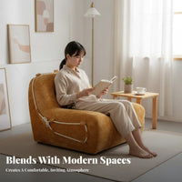 Minimalist Design Armless Floor Lounger Cushioned Support Lounge Chair Ergonomic Design Accent Furniture Lightweight for Adults, Students, Gamers, Living Room, Small Apartment, Bedroom, Reading Nook