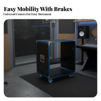 Simple framework Rolling Amplifier Rack sturdyDuty Rolling audio console Stand Mobile Design Audio Cabinet Easy Movement for disc jockeys, Musicians, Stage artists, KTV Room, Clubs, Outdoor Performances