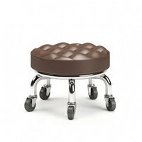 Padded Low Rolling Stool Thickened Low Stool with Wheels Compact Comfortable for Pedicurists